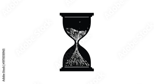 black hourglass timer with sand falling