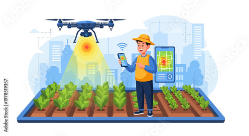 Precision farming with drone technology enhancing crop yield through modern agriculture techniques