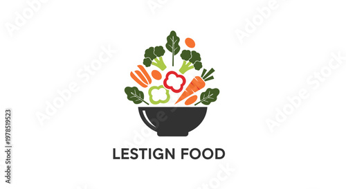 Fresh vegetable bowl logo design concept.