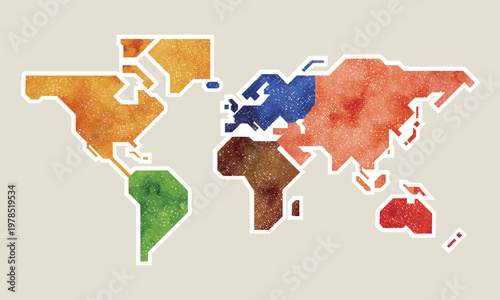 Vector hand drawn world map	