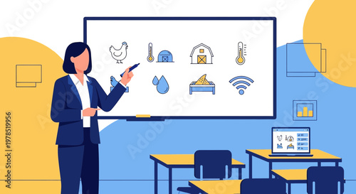 Presentation on modern avian management technology enhancing poultry welfare practices