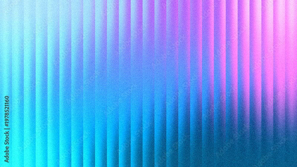 Obraz premium Digital presentation background featuring sleek ribbed glass in cyan, magenta, blue, and purple with vertical grain texture