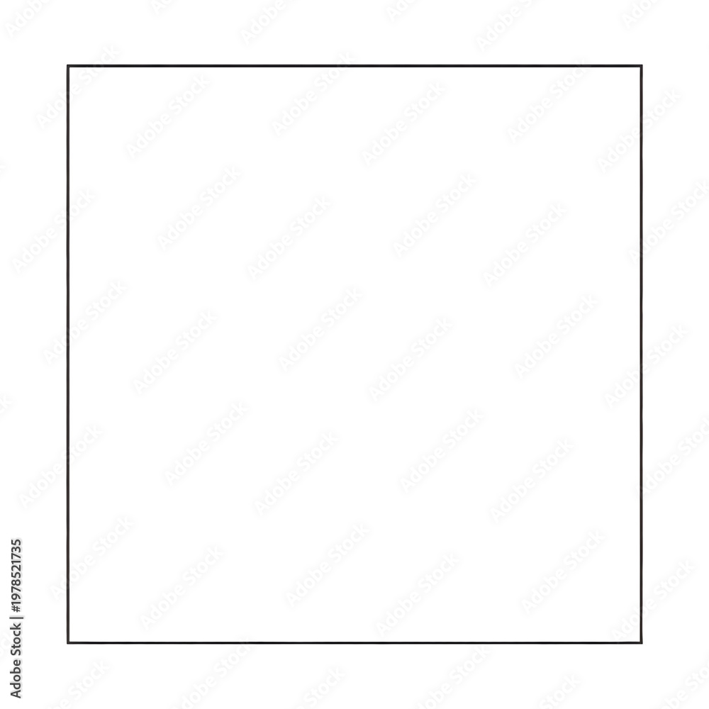 Obraz premium Thin Black Square Frame Border Isolated on White Background