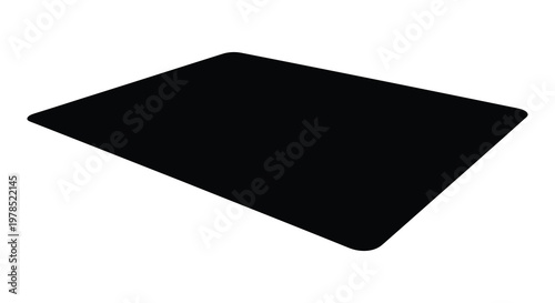 Black rectangle floating against white background a stark silhouette high quality
