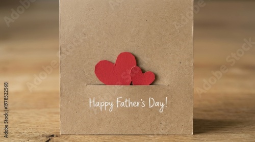 Happy Father's Day Greeting Card with Hearts