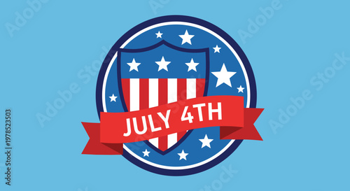 American Independence Day Patriotic Emblem.
