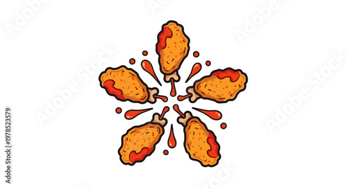 Chicken wings with red sauce.