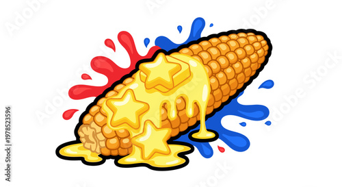 Delicious Corn on the Cob Illustration.
