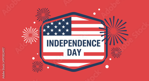 American Independence Day Celebration Emblem.