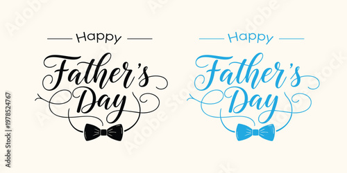 Title elegant father's day calligraphy designs with bow ties description two artistic father's day greetings featuring elegant calligraphy bow ties