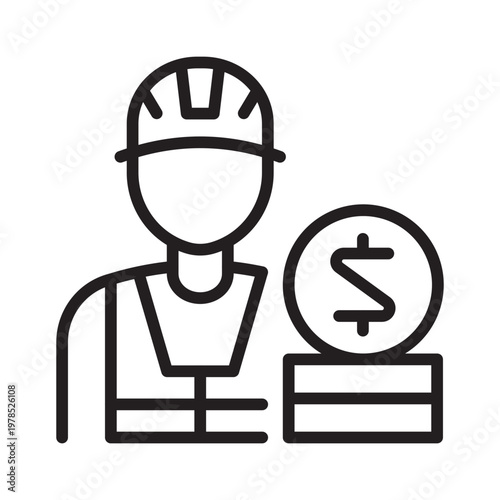 Worker salary payment icon