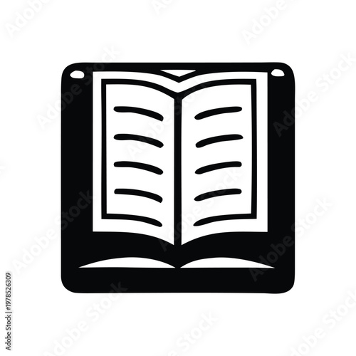 Open book icon representing knowledge and learning, a simple and clear graphic for educational or informational purposes