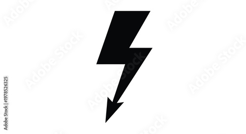 A simple black lightning bolt graphic on a stark white background