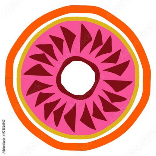 Tribal mandala with abstract geometric ornament. Decorative element with traditional African and Mexican ethnic pattern.