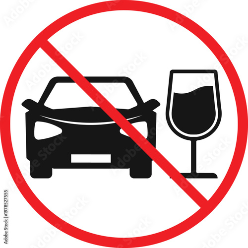 no drink and drive warning prohibited sign sticker poster plaque template design