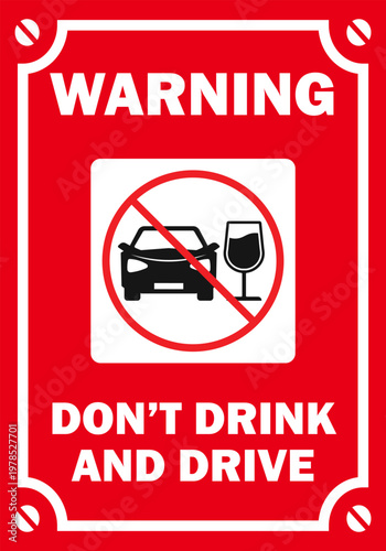 no drink and drive warning sign prohibited poster printable banner plaque template design