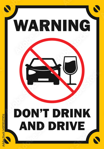  no drink at drive warning sign prohibited printable poster banner plaque template design