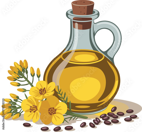 Rapeseed Oil in Bottle 