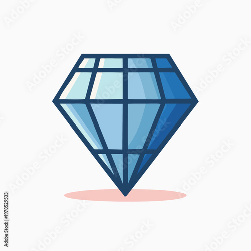 A sparkling blue diamond illustration with faceted edges, representing luxury, value, and preciousness.