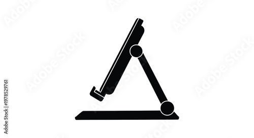 Black phone stand in a triangular shape minimalistic design silhouette