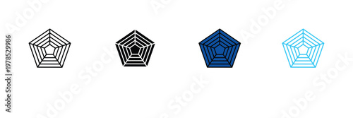 Radar Chart Icon for Data Analysis, Performance Metrics, and Statistical Infographic Symbol. Symbol Vector Illustration.