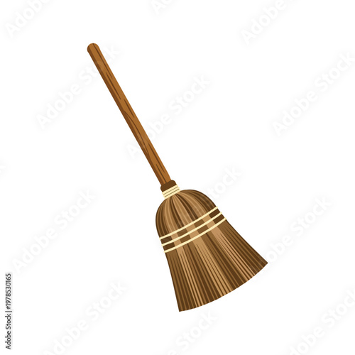 Straw Broom Illustration