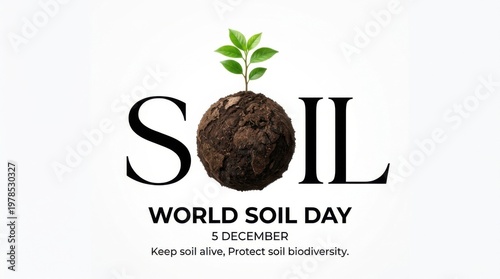 World Soil Day Illustration with Plant Growing in Soil