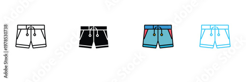 Casual Shorts Icon for Summer Apparel, Men's Fitness Wear, and Athletic Clothing Symbol. Symbol Vector Illustration.