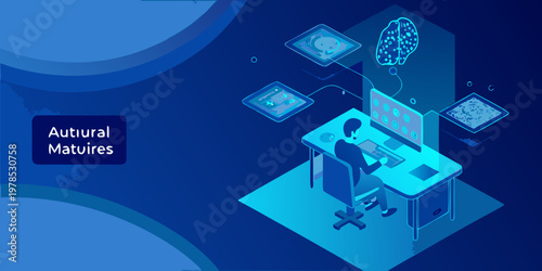 Artificial intelligence and machine learning concepts visualized with a user interface