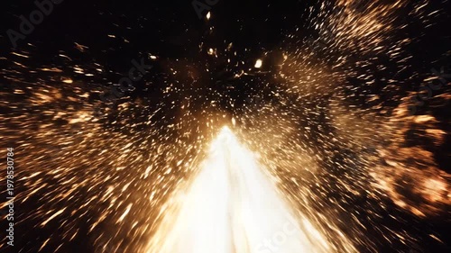 Cinematic Motion Through Dark Tunnel Towards Bright Light, Symbolic Journey and Hope Concept
