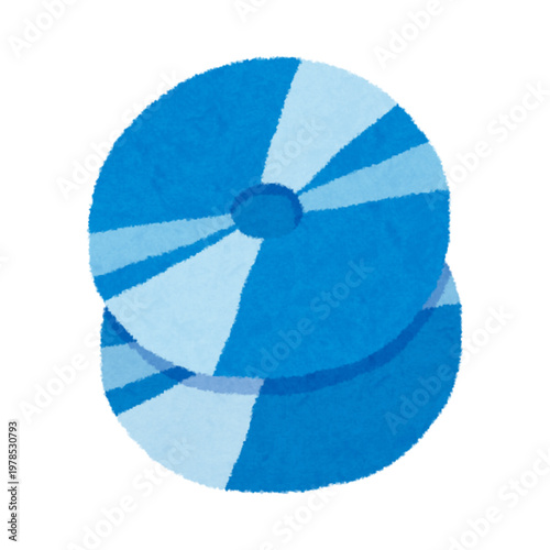 Textured blue circular abstract shapes or discs.