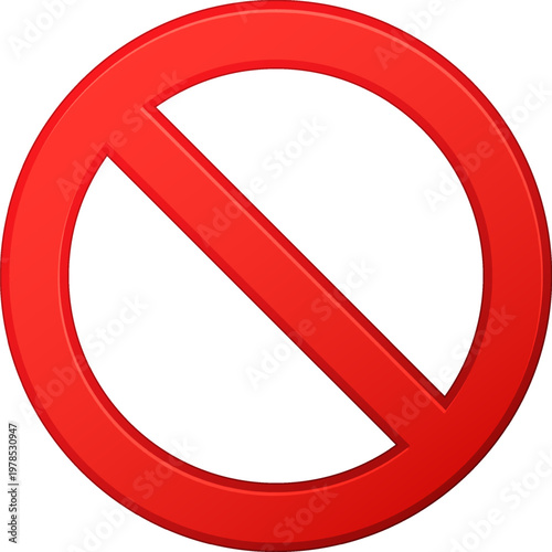 prohibited symbol prohibition sign circle backslash forbidden red stop ban isolated transparent template design