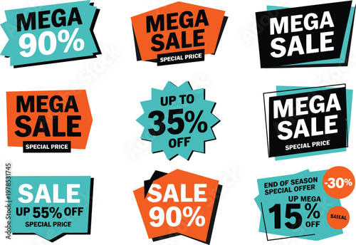 Mega Sale Discount Labels
