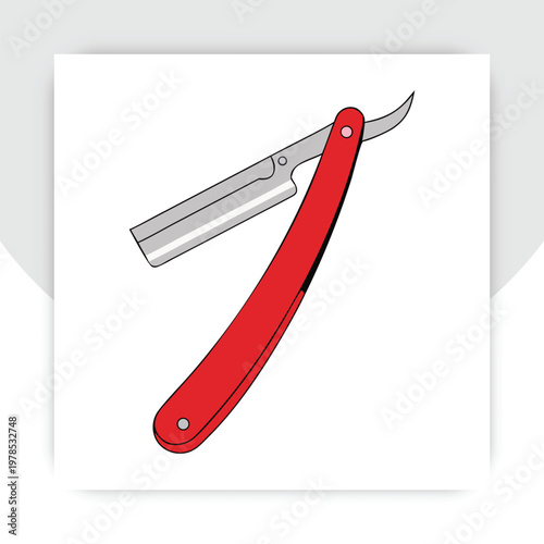 Straight Razor Icon Set. Vector illustrations of classic shaving blades for barbershop and men's grooming.
