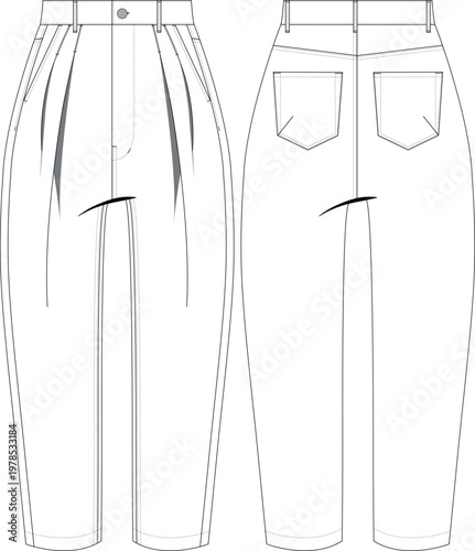 pleated carrot pant trouser