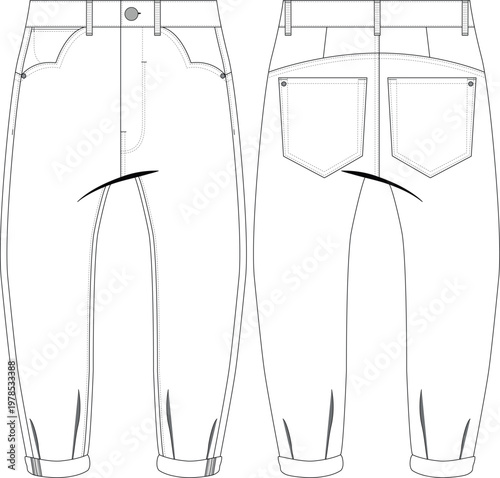 woman denim jean baggy 