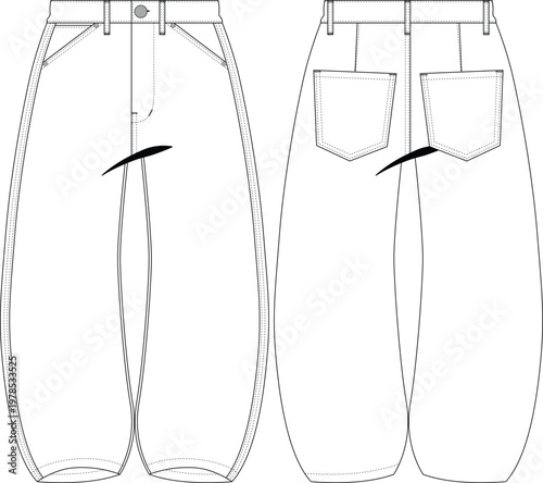 balloon oversize pant denim jean trouser