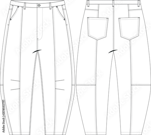 oversize tapered ballon jean trouser pant