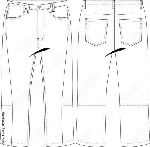 woman women cut&sew trouser pant denim jean