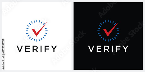 Initial letter V verify logo design 