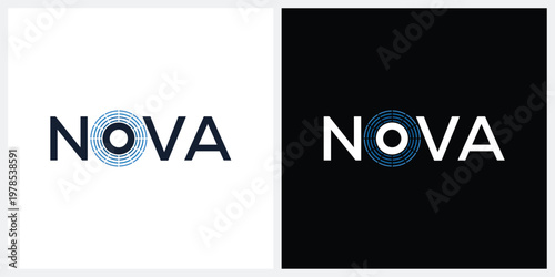 word mark nova logo design, typography text nova logo graphic icon