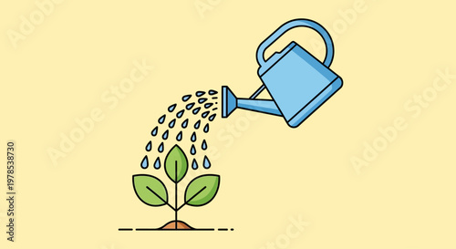 International Sunflower Plant Watering Event in Garden Nature Scene