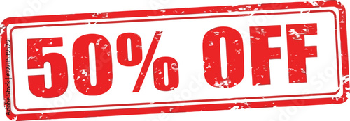 Json title easter day sale 50 off discount stamp spring holiday promotion description a red stamp displaying '50 off' likely