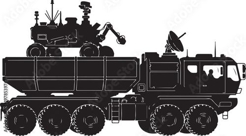 Black silhouette truck, heavy duty vehicle, industrial transport, construction equipment