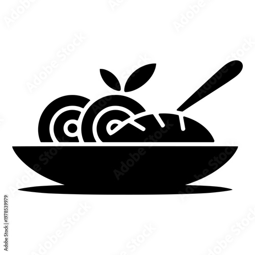 Tapas Design Icon Silhouette Vector on White Background, Spanish Food Symbol Illustration

