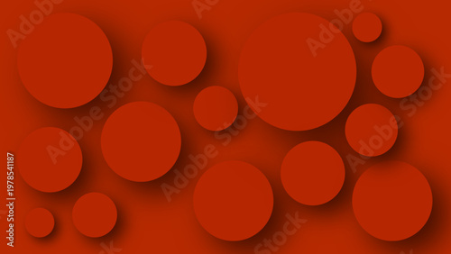 Abstract red circles background 3d geometric vector