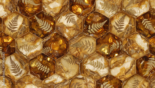 Ancient Amber Honeycomb Fossilized Seamless Texture