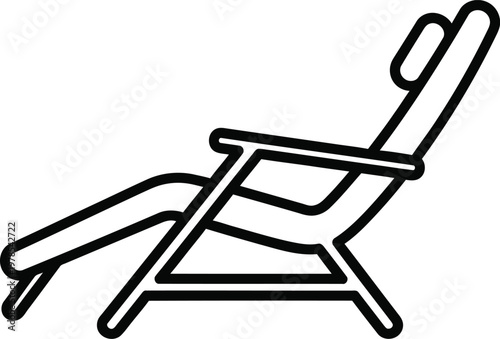 Simple line drawing of a reclining chair in a minimalist style