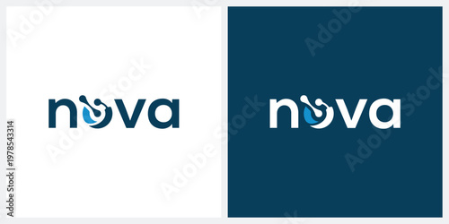 nova logo design, word mark nova logo 