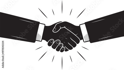 Handshake icon, business partnership symbol, agreement handshake, corporate deal. Business Agreement and Partnership Symbol